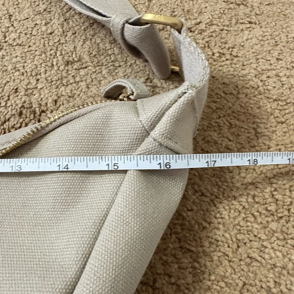 July Everyday Crescent Canvas Crossbody Light Gray Shoulder Bag - Picture 4 of 8
